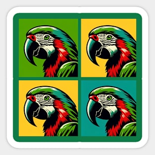 Pop Red-Shouldered Macaw Art - Cool Birds Sticker